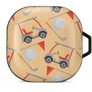 Golfclub auto stok bal vlag patroon oordopjes hoesje compatibel met Samsung hard shell beschermhoes zwart stijl