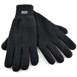 Thinsulate 3M gevoerde dikke kwaliteit gebreide handschoenen voor heren, GL130 - zwart, donkergrijs