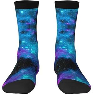Paarse ster hemel volwassen grappige 3d sokken crew sokken nieuwigheid sokken gag geschenken, zachte gezellige sokken., 2 Zwart-1, Eén Maat