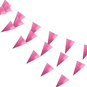 Slinger Vlaggenlijn Metallic Roze 20 Meter Verjaardag Slinger Voor Binnen En Buiten