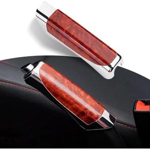 Auto Handrem Beschermhoes, Parkeer Handrem Decoratieve Cap, Koolstofvezel Handrem Cover, Universele Noodrem Cover Auto Interieur Accessoires /7387/13(Mahogany Grain)