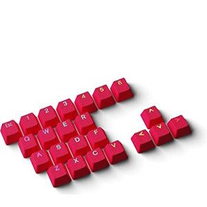 HK Gaming Rubberen keycapset | anti-slip textuur | double shot keycapset | 23 toetsen OEM-profiel keycaps | voor mechanisch toetsenbord | compatibel met Cherry MX, Gateron, Kailh | Monza rood