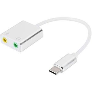 USB C-audioadapter Externe Stereogeluidskaart met 3,5 Mm Hoofdtelefoon- en Microfoonaansluiting voor Windows, Mac, Linux, Pc, Laptop, Desktop, PS5, 3 Pro