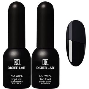 DIDIER LAB – Premium No Wipe Top Coat Gel UV Super Shiny – 2x10ml – HEMA- en TPO-vrij – Clean Formula – Glanzende, Krasbestendige Toplaag voor UV Gelnagellak – Langdurig Resultaat