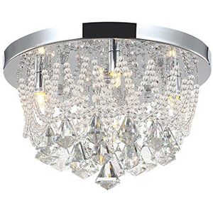 Led plafondlamp, glas kristal stras, woonkamer slaapkamer plafondlamp lamp lamp, Ø35cm luxe incl. 4xG9 warm wit LED-lampen, Naida-S