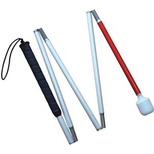 Aluminium Inklapbare In 14 Delen Blindenstok,Opvouwbare Taststokken,Inklapbare Taststok,Witte Stok,De Mobiliteitsstok,Blindegeleidestok Opvouwbaar Voor Mensen Die Blind Of Slechtziend Zijn