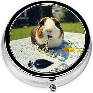 Cavia's Grappige Ronde Pil Doos Decoratieve Doos Pill Box, Twee Compartiment Pill Box