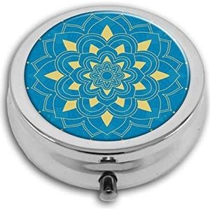 Vintage Mini Kleurrijke Boho Bloemen Pil Box-3 Compartiment Geneeskunde Pil Case, Draagbare Geneeskunde Tablet Vitamine Houder Organizer voor Portemonnee Pocket