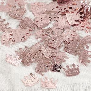 Feestdecoraties 15 g pailletten goud/zilver kronen confetti voor baby prinses jongen verjaardag babyshower thema feest bruiloft tafeldecoraties (kleur: roze rood)
