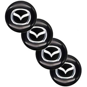 4 stuks auto naafdoppen sticker voor Mazda 65mm wielnaafafdekking sticker badge logo naafdop velgdoppen waterdicht stof accessoires