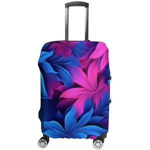 LFDSEPYM Bagagehoes Reiskoffer Cover Elastische Wasbare Bagage Protector met Rits Blauwe Achtergrond Anti Kras Koffer Protector Grappige Bagage Mouw voor Koffer 19"" - 32"", Blauwe en roze achtergrond,