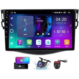Android 13 Autoradio 2 DIN Compatibel met Toyota RAV4 3 XA30 2005-2016 9 Inch Touchscreen Carplay en Android Auto met Bluetooth 5.0/FM RDS/Bediening op het stuur/Achteruitrijcamera(NF-1)