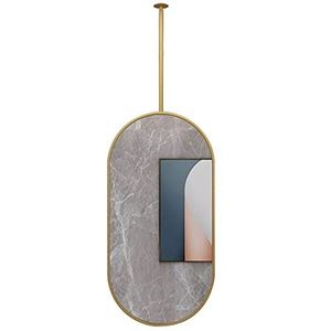 Grote ovale spiegel, aan het plafond hangende zwevende spiegel met metalen frame, gouden aan het plafond gemonteerde spiegels voor make-up in de badkamer (Size : 40cmx70cm)