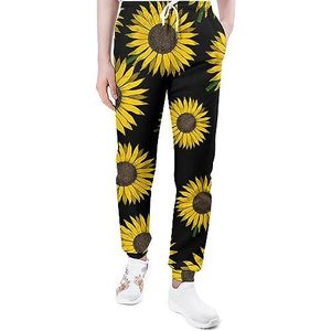 Gele Zonnebloem Joggingbroek voor Mannen Yoga Atletische Jogger Joggingbroek Trendy Lounge Jersey Broek 4XL