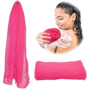 Adeton Afrikaanse exfoliërende netspons, authentieke, echte, lichaamsscrubber, lange badwasdoek, lichaamscscrubber, lichaamsexfoliator, sapo, douche-accessoires, rugvoet hoofdhuid scrub, platte dode