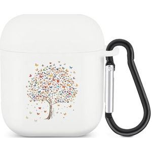 Vlinderboom Leuke Case Voor AirPods 2&1 Schokbestendige Beschermende Hoofdtelefoon Gevallen Cover Met Sleutelhanger Voor Mannen Vrouwen