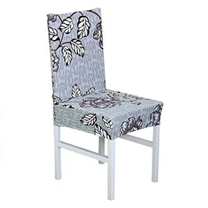 XYWHPGV Patroon Stoel Cover, Eetkamerstoel Cover Parson Stoel Hoes Barkruk Hoogte Cover Seat Protector Home Decor voor Keuken/Partij/Bruiloft/Eetkamer Lichtgrijs, Wit(19341 67e45 5452c e8f15 80916 7e