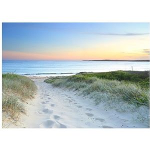 Fotobehang strand zee Noordzee duinen natuur 300x210 cm - incl. lijm - voor woonkamer slaapkamer hal modern vliesbehang vliesbehang wandbehang motiefbehang