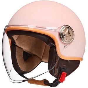 Scooterhelm, Jethelm, Bromfietshelm, Heren en Dames, Jethelm met Zonneklep, DOT/ECE Gecertificeerde Scooterhelm, Motorhelm, Jethelm met Vizier H