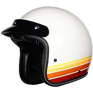 Motorbike 3/4 Open Helmen Scooter Helm Half Shell Helm DOT/ECE Certificering Retro Helm Bromfiets Helm Valhelm voor Mannen Vrouwen Volwassen O,L