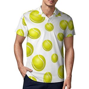 Tennisbal heren golf poloshirt zomer korte mouw T-shirt casual sneldrogende T-shirts M