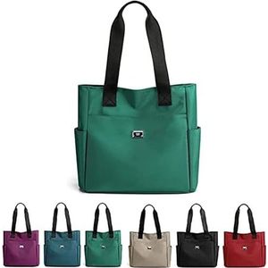 Lightweight Waterproof Nylon Shoulder Bag, Bigbicc Shoulder Bag, Large Capacity Handbag for Work School and Travel (Color : Green)