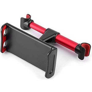 Auto-achterbankhaken Hoofdsteun Tablethouder, mobiele telefoonbevestiging Verstelbare standaard Universeel voor 4,7-10,5 inch mobiel tablet of apparaat(rood)