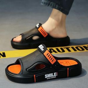 BDWMZKX Slippers Men's Slippers Coconut Summer Sandals For Driving To And From Work Non-slip Casual Beach Large Size Sports Sandals-black-43 44