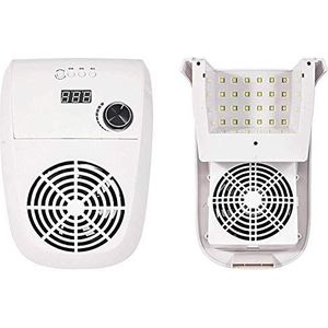 Een nagellamper LED-nagellamp Nagelstofafscheider Vacuümstof verzamelen, 2 in 1 nagelkunstapparatuur met nagelventilatoren, professionele manicure nageldroger met 4-snelheden timing