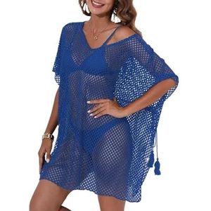 Cover Ups voor vrouwen strandkleding bikini coverups badpak voor vrouwen cover-up sarong cover-up badmode pure cover-up zomer strand casual badpak cover ups voor vrouwen (blauw)