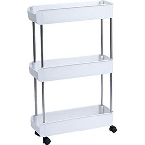 BKSYOFU Keuken trolley 3/4 laag slaapkamer snacks kar badkamer opbergrek met wielen huishlod staande plank(Argento)