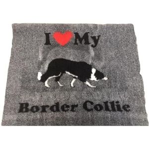 Vetbedding Vet Bed - I love my Border Collie 100 x 75 cm Hondenkleed Dierenkleed Puppykleed Hondenfokker UK Made wasbaar