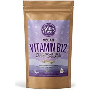 Vegan Vitamine B12 - Methyl en Adenosylcobalamine - 1000mcg per capsule (120 capsules, 4 maanden voorraad)