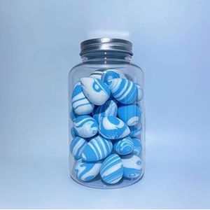 4~100 Stuks Mini Make-Ei Zachte Kleine Cosmetische Bladerdeeg Spons Droog Nat Gebruik Schoonheid Ei Facial Foundation crème Concealer Makeup Tools (Color : 40Pcs Blue-white)