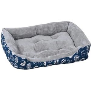 MdybF Hondenbed Huisdier Hond Kat Bed Mat Grote Hond Slaapbank Warm Huisdier Nest Kennel Voor Kleine Medium Grote Honden Puppy Kitten Grote Maat Slaapmatras-Blauwe Kat - 52 x 38 cm