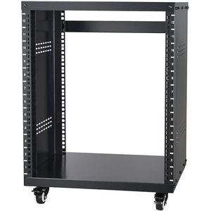 VEVOR 12U AV-rackstandaard met zwenkwielen, componentenrack-opnamestudio racks, verwijderbare zijpanelen, 500 lbs capaciteit netwerkserverbehuizing, speciale ventilatieopeningen voor 19