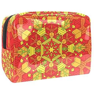 Waterdichte cosmetische tassen, Geometrische Polygoon patroon paarse gouden lijn reizen cosmetische tassen, Multifunctionele draagbare make-up tassen, reizen cosmetische tas organizer voor vrouwen