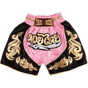 MUAY NATION Muay Thai Shorts voor kinderen (2 jaar - 12 jaar) meisjes jongens boksbroek voor kickboksen MMA vechtsport, roze, 2-3 Jaar