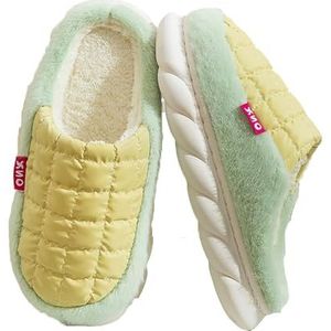 Pluche pantoffels Comfortabele dames slippers van traagschuim Lichtgewicht zachte winter warme pantoffels Antislip katoenen pantoffels (Color : Green, Size : 36-37/24cm)
