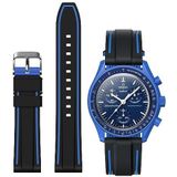 Stanchev Bandje voor Omega x Swatch MoonSwatch/Rolex/SEIKO Horloge 20 mm, Snelsluiting Speedmaster Horlogebandje Vervanging Zacht Silicone