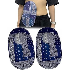 Colostomy Bag Covers - Stretchy stoma Ondersteuning Kledingzakje met ronde opening voor Ileostomy Stoma, 2 stuks (donkerblauw)