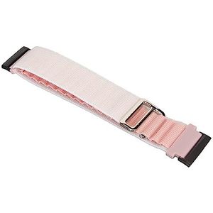 Nylon Smartwatch Band Zacht Geweven Horlogeband Trendy Draagbaar Voor Heren Dames Wandelen (Wit en roze)