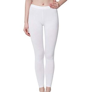 Celodoro Dameslegging, elastische jersey broek van katoen, wit, M