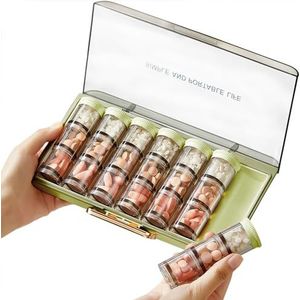 MURRI&MURRDI Grote pillenorganizer, 3 keer per dag, wekelijkse pillencontainer met 21 compartimenten, grote medicijnkoffer 7 dagen, afneembare pillendispenser, supplementpillendoos voor vitamines