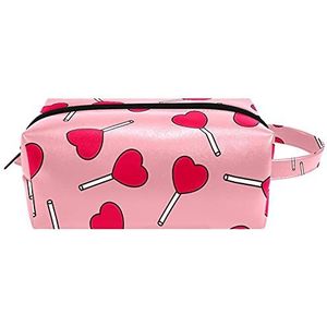 Kleurrijke esthetische Rhodesische hond lederen cosmetische zakje tas met handvat, waterdichte vierkante toilettas reistas, kleine etui voor dames heren meisjes kinderen, MultiColor 07, 8.2x3.1x3.5 in/21x8x9 cm,