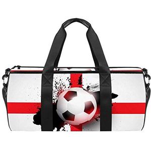 Reizen strandtassen, grote sport gym overnachting duffle voetbal Engeland vlag print schoudertas met droge natte zak