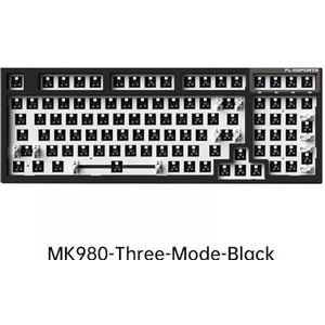 QPSJXN Bluetooth Wireless Keyboard 98 aanpassingskit DRIE Mode Hot Swap Satellite MK980 (Three-Mode Black)
