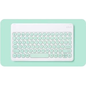 QPSJXN Draadloos Bluetooth-toetsenbord compatibel met 10 inch tablets, telefoons en pc's, compatibel met Pro 11 Air 10.2 10.9 en Matepad-apparaten (wit groen)