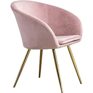 GEIRONV 40×46×80cm Woonkamer Hoekstoelen,voor Slaapkamer Keuken Balkon Studie Lounge Stoel Gouden Benen Eetkamerstoelen 1 Stuk Eetstoelen (Color : Lotus root pink, Size : 40x46x80cm)