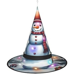 SSIMOO Kerst Sneeuwman Elegante Vrouwen Halloween Heks Hoed Led Verlichte Accessoire - Perfect Voor Feesten En Rollenspel